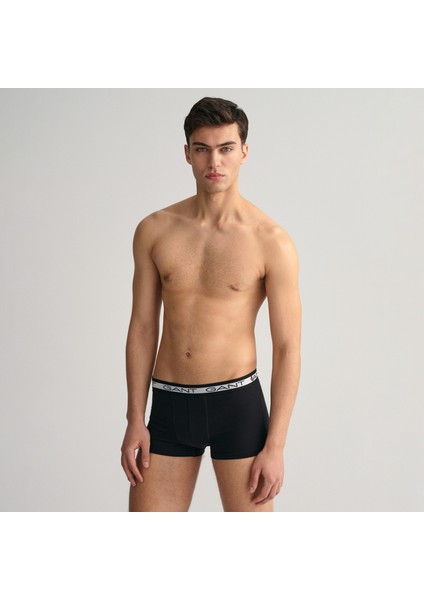 Slim-Fit Erkek Siyah 3'lü Boxer Seti