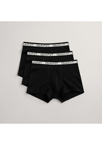 Slim-Fit Erkek Siyah 3'lü Boxer Seti