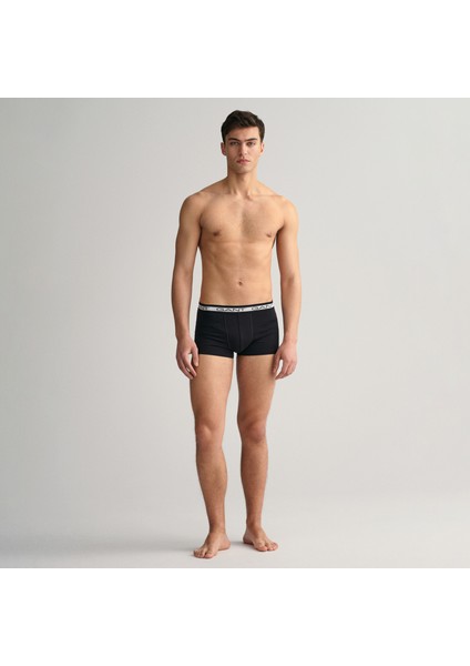 Slim-Fit Erkek Siyah 3'lü Boxer Seti