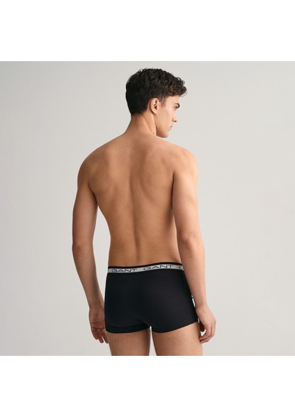 Slim-Fit Erkek Siyah 3'lü Boxer Seti