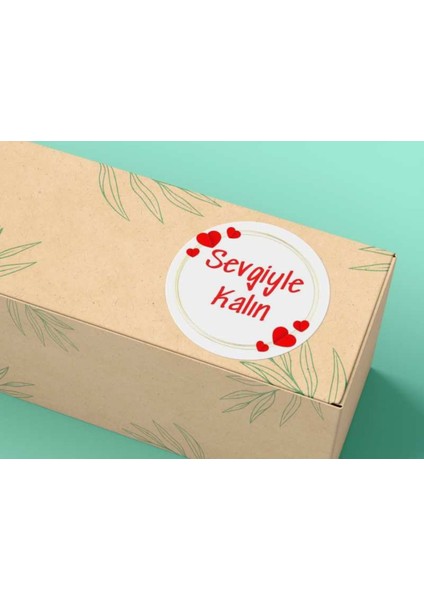 Kalpli Kırmızı Sevgiyle Kalın Etiketi Yuvarlak Mat Sticker Red Hearts 4 cm 33 Adet