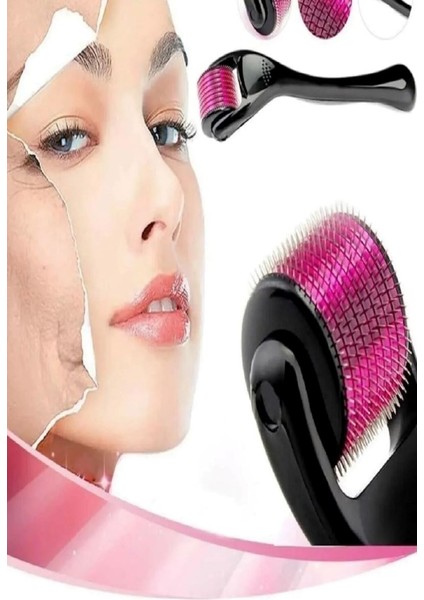 Siyah Kadın Titanyum Uçlu 540 Iğneli Derma Roller 0.5mm Iğne 1 Adet