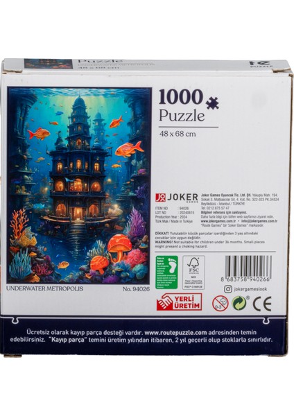 1000 Parça Underwater Metropolıs Puzzle 48 x 68 cm