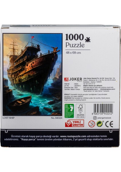 1000 Parça Lost Shıp Puzzle 48 x 68 cm