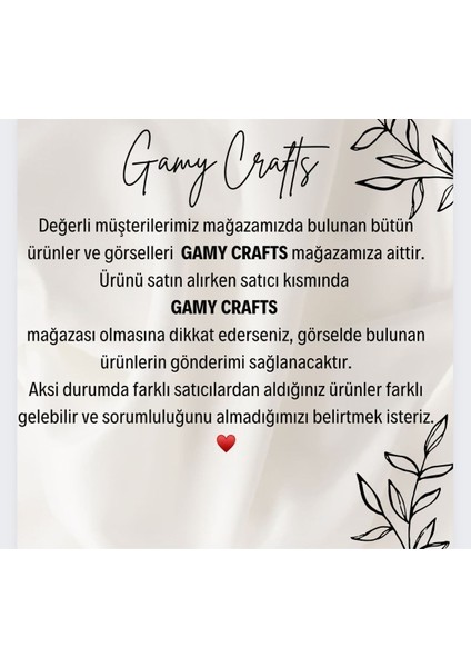 Gamy Crafts  - Buzdolabı Magneti -  5’Li Kalpli