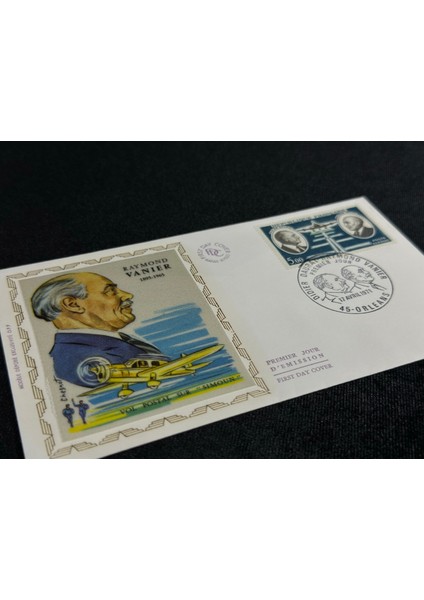 1971 Fransa Fdc Ilk Gün Zarfı Raymond Vernier Premier Uçak Temalı Ipek Baskı
