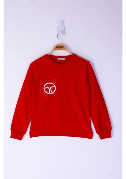 Toontoy Kız Çocuk Cebi Arma Baskılı Sweatshirt