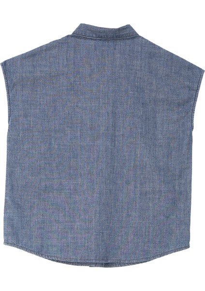 Rahat Gömlek Yaka Indigo Kadın Denim Gömlek DT10549 indirimleri
