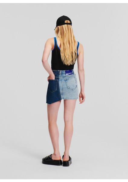Yüksek Bel Mavi Kadın Denim Etek 241J1200