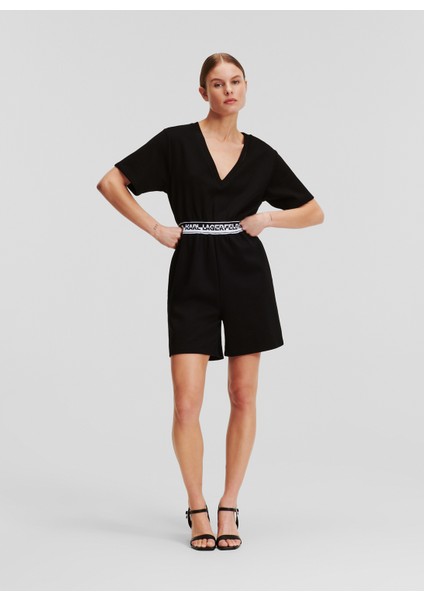 Düz Siyah Kadın Tulum 241W1351