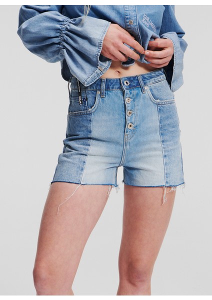 Yüksek Bel Normal Mavi Kadın Denim Şort 241J1119