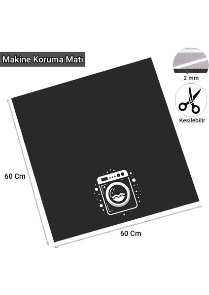 Valerine Life Çamaşır Kurutma Makinesi Örtüsü Matı Kaymaz Sıvı Geçirmez Koruyucu Yıkanır Ped 60 x 60 cm