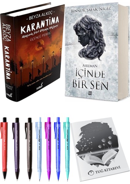 Içinde Bir Sen 2 Asreman Ciltli Binnur Şafak Nigiz ve Karantina 3 Ciltli Beyza Alkoç 2li Set