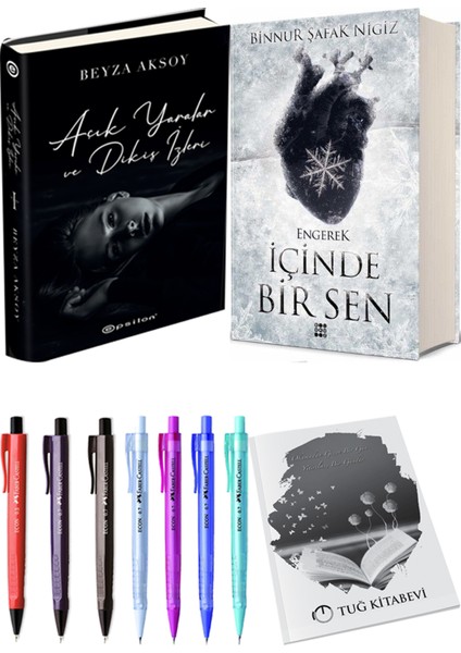 Içinde Bir Sen 1 Engerek Ciltli Binnur Şafak Nigiz ve Açık Yaralar ve Dikiş Izleri Ciltli Beyza Aksoy 2li Set