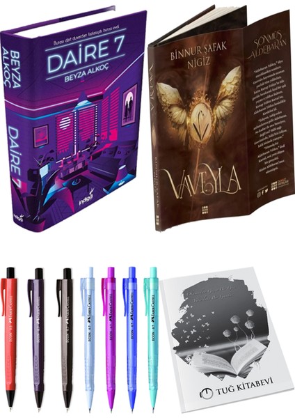 Vaveyla 1 Sönmüş Ciltli Binnur Şafak Nigiz ve Daire 7 Ciltli Beyza Alkoç 2li Set