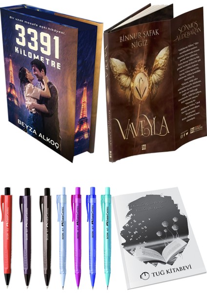 Vaveyla 1 Sönmüş Ciltli Binnur Şafak Nigiz ve 3391 Kilometre Film Özel Baskı Ciltli Beyza Alkoç 2li Set