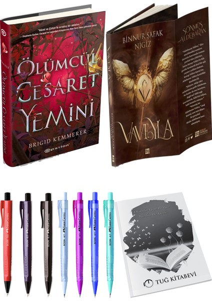 Vaveyla 1 Sönmüş Ciltli Binnur Şafak Nigiz ve Ölümcül Cesaret Yemini Ciltli Brigid Kemmerer 2li Set