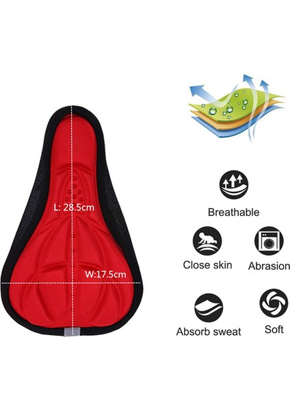 Kırmızı Stil Dağ Bisikleti 3D Sele Kılıfı Kalın Nefes Süper Yumuşak Bisiklet Koltuğu Minderi Silikon Sünger Jel Bisiklet Koltuğu Bisiklet Aksesuarları (Yurt Dışından) modelleri