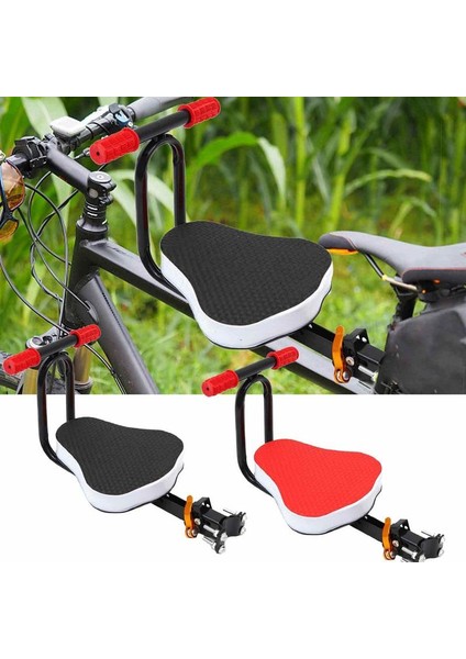 Pengfu Shop Kırmızı Stil Mtb Çocuk Koltuğu Öne Monte Bisiklet Selesi Taşınabilir Katlanabilir Çocuk Güvenli Sandalye M365 Elektrikli Scooter Dağ Cruiser Bisiklet (Yurt Dışından)