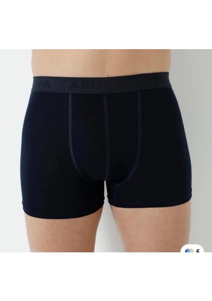 Erkek Lacivert Likralı Boxer 3 Lü Paket