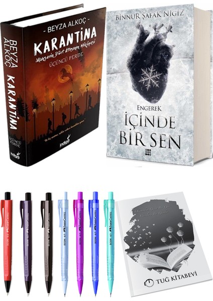 Içinde Bir Sen 1 Engerek Ciltli Binnur Şafak Nigiz ve Karantina 3 Ciltli Beyza Alkoç 2li Set