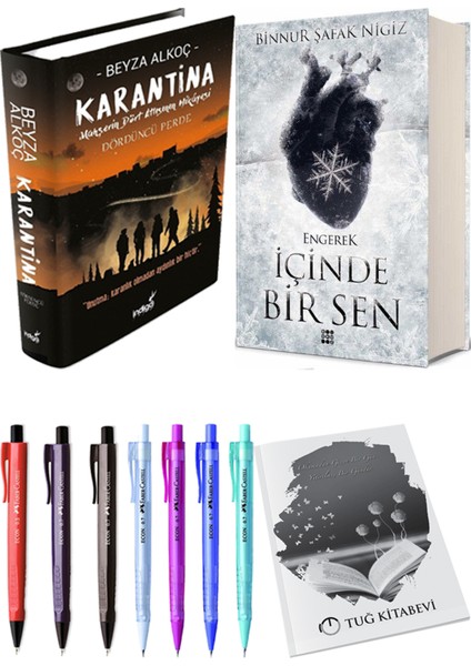 Içinde Bir Sen 1 Engerek Ciltli Binnur Şafak Nigiz ve Karantina 4 Ciltli Beyza Alkoç 2li Set