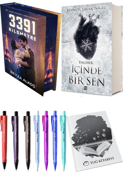 Içinde Bir Sen 1 Engerek Ciltli Binnur Şafak Nigiz ve 3391 Kilometre Film Özel Baskı Ciltli Beyza Alkoç 2li Set