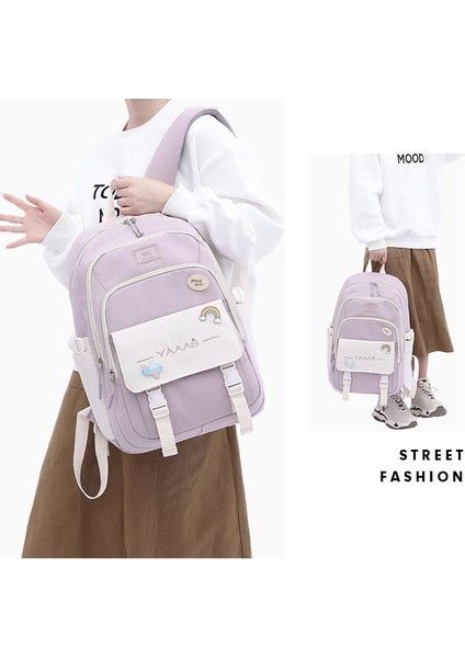 Oxford Kumaş Su Geçirmez Ortaokul Okul Çantası/büyük Kapasiteli Lise Öğrencisi Sırt Çantası/üniversite Öğrencisi Rahat Moda Sırt Çantası Y479 (Yurt Dışından) modelleri