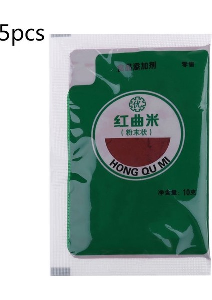5 Adet Tarzı 10G Çanta Doğal Kırmızı Mayalı Pirinç Tozu Monascus Purpureus Özü Kadife Kek Için Gıda Boyası Pigment Pişirme Malzemeleri (Yurt Dışından)