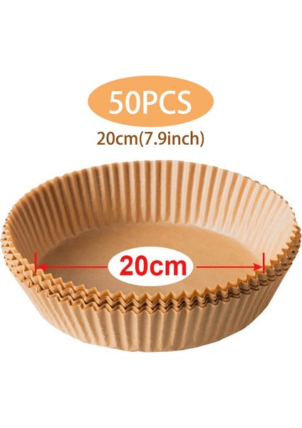 20CM-50PCS Tarzı Hava Fritözü Kağıdı cm Silikon Yağlı Kağıt Tepsisi Yağa Dayanıklı Kağıt Airfryer Pişirme Kağıdı Hava Fritözü Tek Kullanımlık Kağıt Astarı (Yurt Dışından)