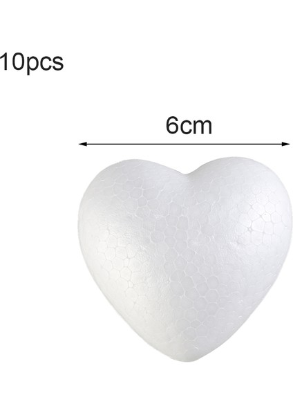 6cm-10 Adet Tarzı .cm Dıy Top Oyuncaklar Düğün Dekor Çocuklar Strafor Şekeri Kalp Köpük Kalıp Beyaz Zanaat Topları Parti Dekorasyon (Yurt Dışından)