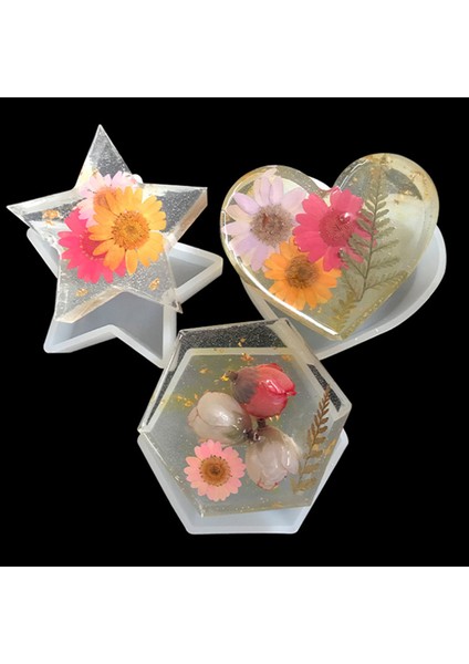 F039 Tarzı 3D Beş Yıldız Altıgen Sekizgen Diy Kristal Epoksi Kalıp Takı Kolye Dekorasyon Çikolata Jöle Kil Sabun Mum Reçine Kalıp (Yurt Dışından) modelleri