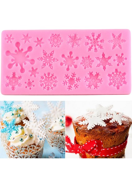 Kar Tanesi Şekli Kek Silikon Kalıp Kar Kek Fondan Kalıpları Sugarcraft Kek Dekorasyon Araçları Noel Çikolata Pişirme Kalıpları (Yurt Dışından)
