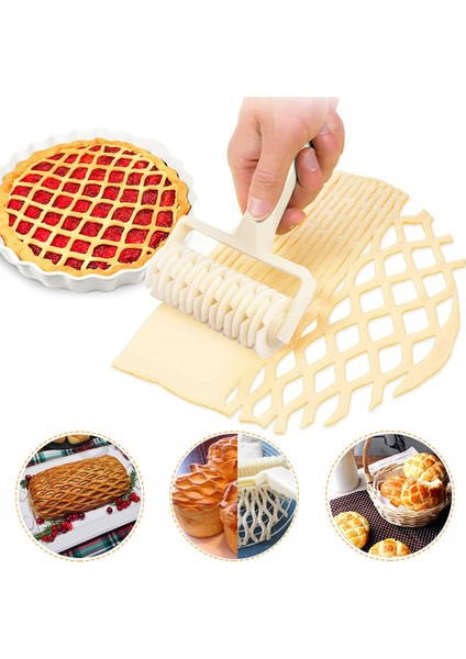 M Tarzı Abs Plastik Kafes Rulo Kesici Hamur Kesici Pasta Pizza Kurabiye Çekme Örgü Tekerlek Bıçak Pişirme Pasta Araçları Mutfak Aksesuarları (Yurt Dışından) fiyatları