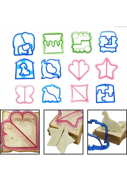 10.2X10.2X4.5CM Tarzı Öğle Yemeği Dıy Sandviç Kesici Kalıp Gıda Kesme Die Ekmek Bisküvi Kalıp Çocuk Pişirme Araçları Kek Dekorasyon Araçları (Yurt Dışından) fırsatları