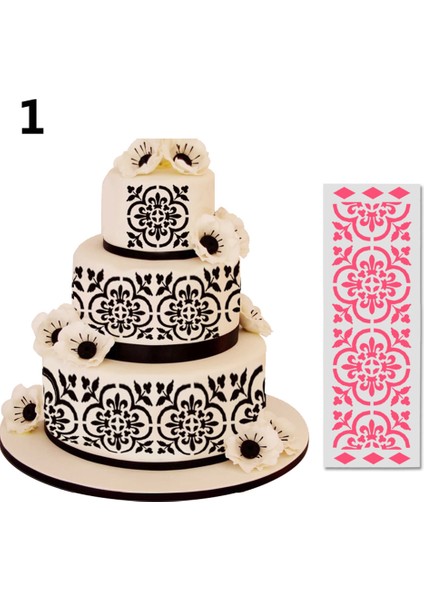 E27-1 Stili Tavuskuşu Tüyü Dantel Stencil Düğün Pastası Tasarım Plastik Şablon Kalıp Boyama Stencil Dekorasyon Şişe Fondan Araçları Bakeware (Yurt Dışından)