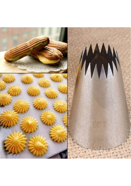 #9ft Büyük Buzlanma G Nozulları Pasta Ipuçları Paslanmaz Çelik Kurabiye Kek Nozulu Dekorasyon Aracı Ucu Krem Fondan Pasta Nozulları (Yurt Dışından)
