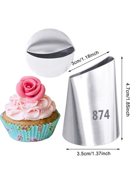 NO.874 Tarzı 4 Adet Gül Yaprağı Metal Krem Ipuçları Kek Dekorasyon Araçları Çelik Buzlanma G Nozullar Kek Krem Dekorasyon Aracı #61 #120 #123 #874 (Yurt Dışından)