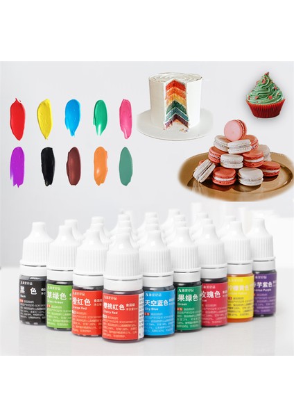 Gül Tarzı 5ml Macaron Kek Gıda Boyası Maddeleri Fondan Pişirme Gıda Renk Boyası Düğün Doğum Günü Krem Montaj Kek Dekorasyon Araçları (Yurt Dışından)