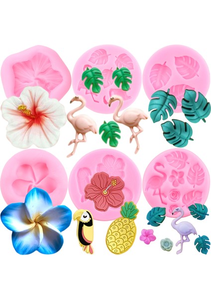 CC521 Tarzı Flamingo Tropikal Yaprak Silikon Kalıp Plumeria Hibiscus Çiçek Fondan Kek Dekorasyon Araçları Kuş Ananas Çikolata Kalıpları (Yurt Dışından) fiyatları