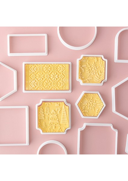 PC0454-9CM Stili Geometrik Şekil Kurabiye Kesici Bisküvi Fondan Kalıp Yuvarlak Kare Altıgen Kemer Çerez Stencil Düğün Parti Kek Dekorasyon Aracı (Yurt Dışından) fırsatları