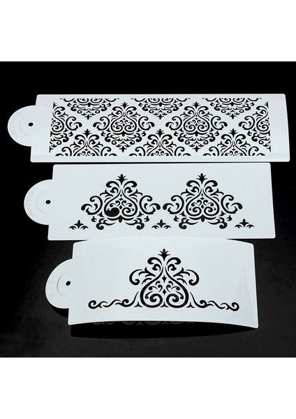 3 Adet Tarzı Et Telkari Şam Çiçek Kek Kalıbı Dantel Sınır Oyma Şeker Zanaat Fondan Baskı Kalıp Krem Şeker Kesici Pişirme Aracı (Yurt Dışından)