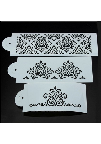 3 Adet Tarzı Et Telkari Şam Çiçek Kek Kalıbı Dantel Sınır Oyma Şeker Zanaat Fondan Baskı Kalıp Krem Şeker Kesici Pişirme Aracı (Yurt Dışından)