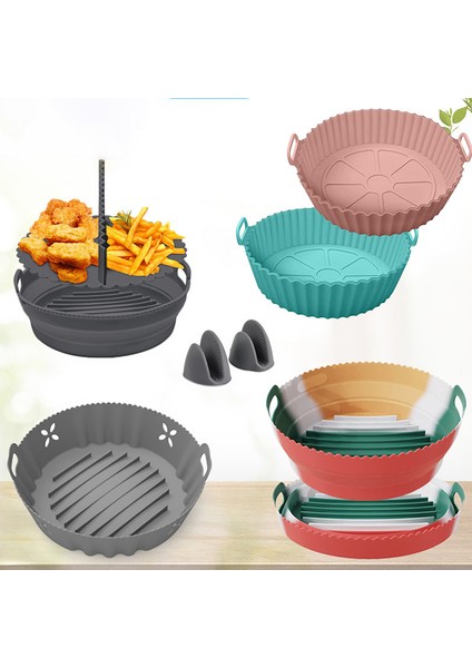 Pembe Tarzı Hava Fritözleri Fırın Pişirme Tepsisi Kızartma Tavuk Sepeti Mat Katlanabilir Airfryer Silikon Tencere Ayırma Pedi Izgara Tavası Aksesuarları (Yurt Dışından) fiyatları