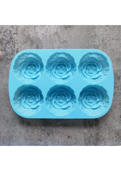 Mavi Stil Kek Mus Kalıp Gül Çiçek Krizantem Silikon Fırın Tepsisi Buz Küpü Tepsi Çikolata Şeker Jöle Buz Küpü Muffin El Yapımı Sabun (Yurt Dışından)