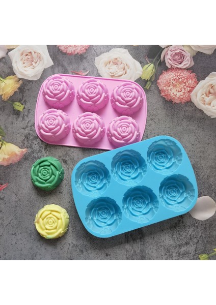 Mavi Stil Kek Mus Kalıp Gül Çiçek Krizantem Silikon Fırın Tepsisi Buz Küpü Tepsi Çikolata Şeker Jöle Buz Küpü Muffin El Yapımı Sabun (Yurt Dışından) modelleri