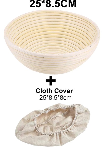25X8.5CM Stili Ovalround Doğal Rattan Fermantasyon Ekmek Sepeti Banneton Hamur Hasır Rattan Kütle Sağlama Kanıtlama Sepetleri Kapaklı Rattan (Yurt Dışından)