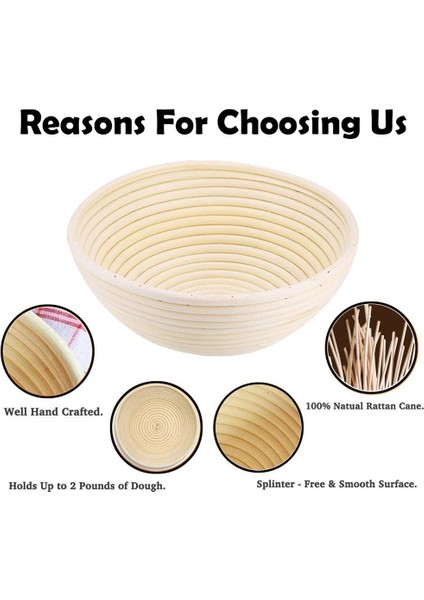 25X8.5CM Stili Ovalround Doğal Rattan Fermantasyon Ekmek Sepeti Banneton Hamur Hasır Rattan Kütle Sağlama Kanıtlama Sepetleri Kapaklı Rattan (Yurt Dışından)