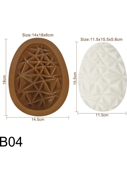 B04 Tarzı 3D Paskalya Yumurtası Şekli Silikon Kalıp Ev Yapımı Pişirme Pasta Çikolata Kalıp Dıy Doğum Günü Tatlı Dekorasyon Araçları Mutfak Bakeware (Yurt Dışından)