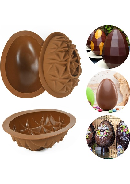 B04 Tarzı 3D Paskalya Yumurtası Şekli Silikon Kalıp Ev Yapımı Pişirme Pasta Çikolata Kalıp Dıy Doğum Günü Tatlı Dekorasyon Araçları Mutfak Bakeware (Yurt Dışından)